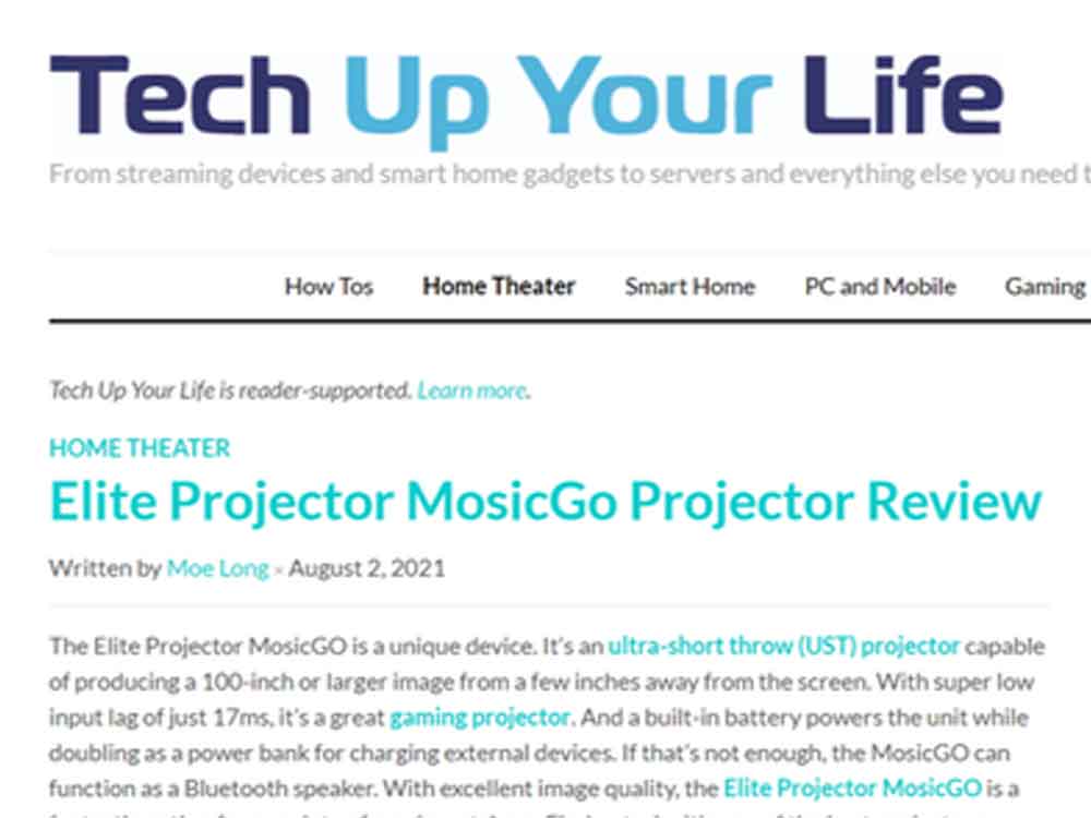 Tech Up Your Life Reviews EliteProjector’s MosicGO Projector System